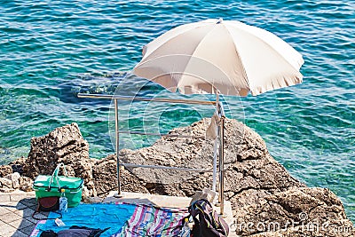 Scenic picture of croatian seaside Stock Photo
