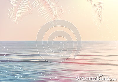 Scenic pink and yellow ocean sunrise view vector design texture Vector Illustration