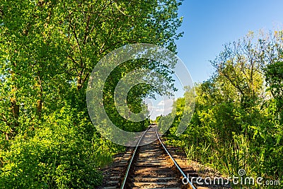 Scenic railroad in remote rural area Stock Photo