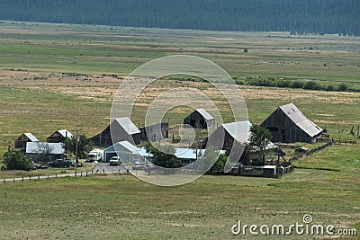 Scenic ranch in Sierra Valley Stock Photo