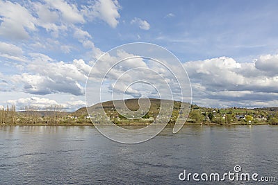 Scenic Rhine valley at village of Spay Stock Photo