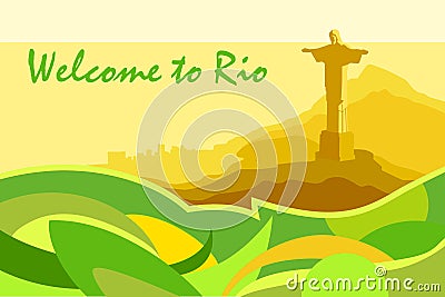 Scenic Rio Postcard Vector Illustration