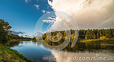 Scenic river landscape Stock Photo