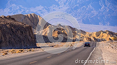 Scenic road in the desert of Nevada - Death Valley National Park - DEATH VALLEY - CALIFORNIA - OCTOBER 23, 2017 Editorial Stock Photo