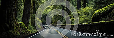 Scenic Road Winding Through A Tunnel Of Trees Stock Photo