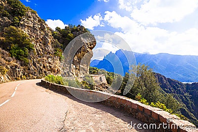 Scenic roads of Corsica Stock Photo