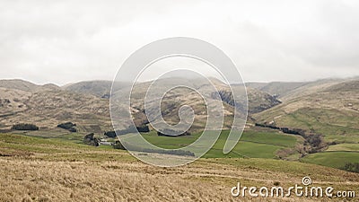 Scenic route to Edinburgh near Peebles in Scotland from M74 to A701 Stock Photo