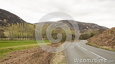 Scenic route to Edinburgh near Peebles in Scotland from M74 to A701 Stock Photo