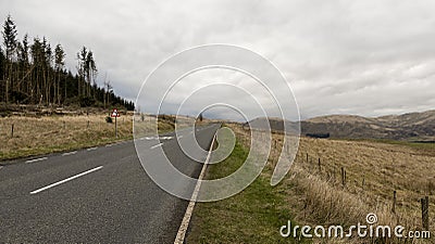 Scenic route to Edinburgh near Peebles in Scotland from M74 to A701 Stock Photo