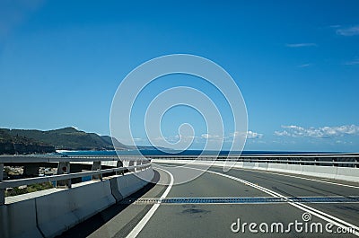 Scenic coast with Sea Cliff Bridge, Wollongong Australia Stock Photo