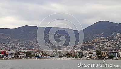 Scenic seascape of Alanya harbour Editorial Stock Photo
