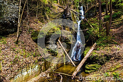 Scenic Silverthread falls of Dingmans ferry in spring Stock Photo