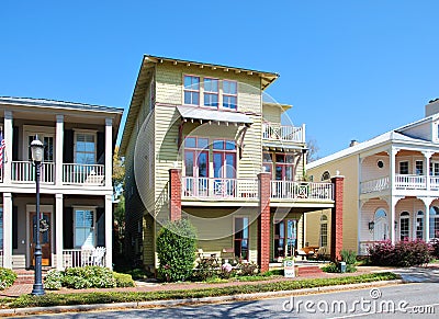 Scenic Southern Belle Houses in Pensacola, Florida Stock Photo