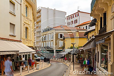 Scenic streets of the city Biarritz. France Editorial Stock Photo