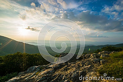 Scenic Summer Landscape on Overlook Drive Shenandoah National Pa Stock Photo