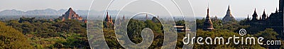 Scenic sunrise above Bagan in Myanmar. Stock Photo