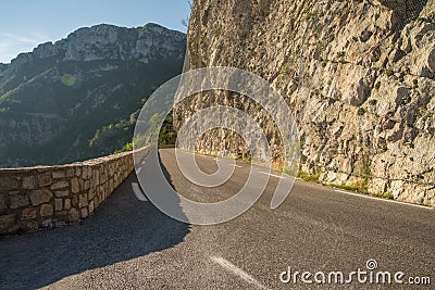 Scenic twisty road through Verdon canyon Stock Photo