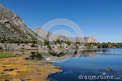 Big Allo lake in Fann mountains, Middle Asia Tajikistan Stock Photo