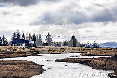 Scenic valley in Thingvellir, Iceland Stock Photo