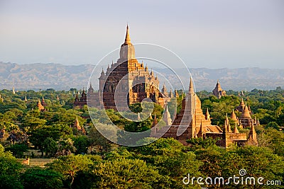 Scenic view of antient Sulamani temple at sunrise, Bagan, Myanma Stock Photo