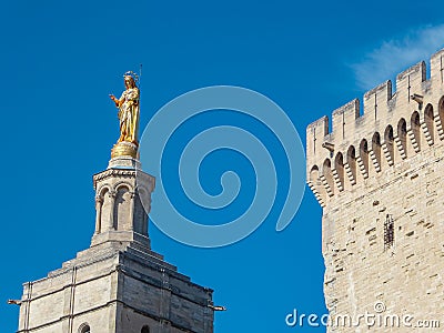 Avignon - Scenic view of Avignon Cathedral (Cathedral of Lady of Doms) in Avignon, France Stock Photo