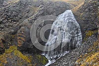 Scenic view of the Chiranbashi-Su Waterfall cascade Stock Photo