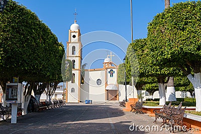 Scenic view of a church in Gomez Farias, Michoacan, Mexico Stock Photo