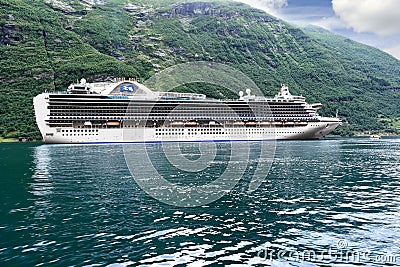 Cruise ship Crown Princess, Geiranger - Norway - Scandinavia Editorial Stock Photo