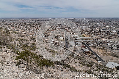 A scenic view of El Paso Texas from the Franklin Mountains Stock Photo