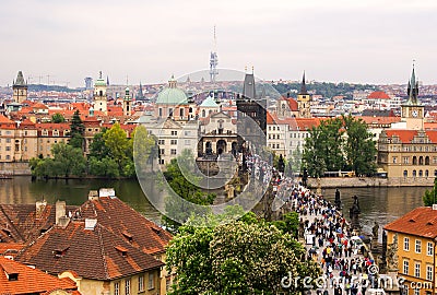 Scenic View of the famous Prague bridges Stock Photo