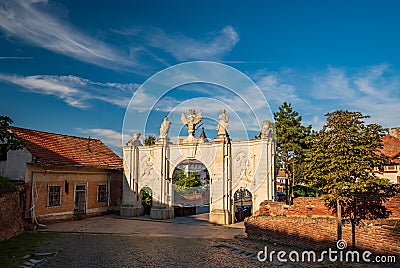 Scenic view of First Gates of Alba Carolina Citadel, Alba Iulia, Romania Stock Photo
