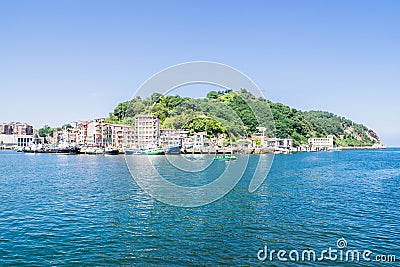 Scenic view of the fishing town of Pasaia in Spain Editorial Stock Photo