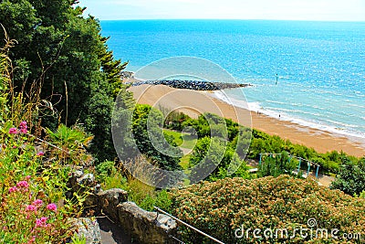 Scenic view of Folkestone seafront England Stock Photo