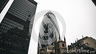Scenic view of the Gherni Towers from the ground level in London, UK Editorial Stock Photo