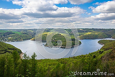 Lake Rursee in National Park Eifel, Germany Stock Photo