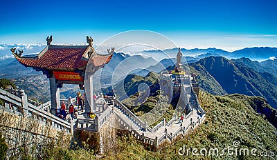 A scenic view of Heaven on earth, Fansipan highest mountain s Editorial Stock Photo