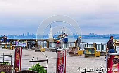 Scenic view from Heybeliada pier Princes island Turkey Editorial Stock Photo