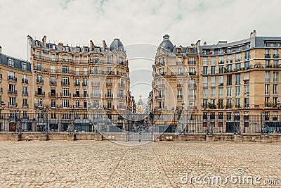 Scenic view of a historic plaza in Paris, France Editorial Stock Photo