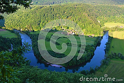 Scenic view of Kolpa river on the border of Slovenia and Croatia Stock Photo
