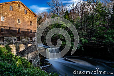 Lanterman`s Falls - Lanterman Mill - Mill Creek Park - Youngstown, Ohio Stock Photo