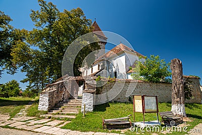 Scenic view of Lutheran fortified church in Chirpar, Sibiu County, Romania Stock Photo