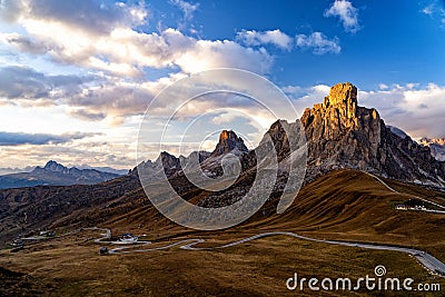 Landscape shot at the Passo di Giau, Italy. Stock Photo