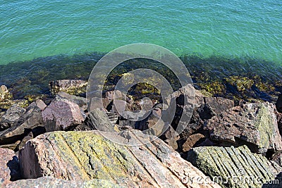 Scenic view of Marina Rocks at Wallaroo, SA Stock Photo