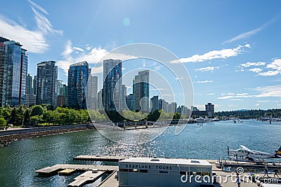 Scenic view of the modern architecture and skyscrapers seen on a sunny day Editorial Stock Photo