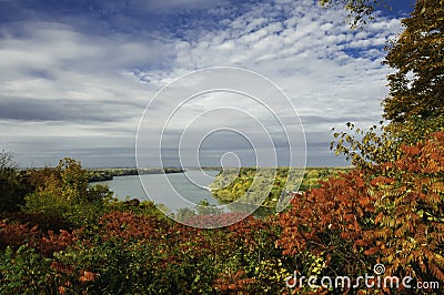 Scenic view of Niagara river in Autum Stock Photo