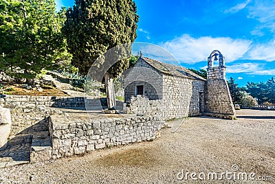 Old chapel in Split, Marjan landmarks. Stock Photo