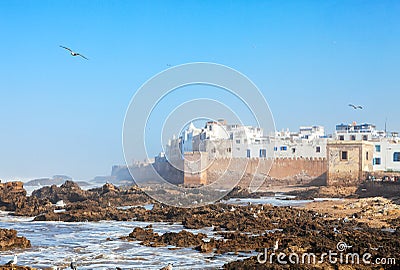Scenic view of the old medina of Essaouira, along the Atlantic, Morocco Stock Photo