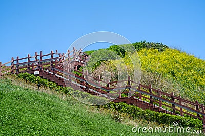 Scenic view of Oryukdo sunrise coastal walk along igidae trail in Busan, South Korea Stock Photo