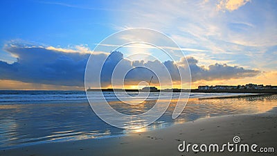 Porthcawl Coney beach Wales sunset Stock Photo