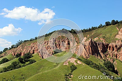 Scenic view with the Red Ravine Stock Photo
